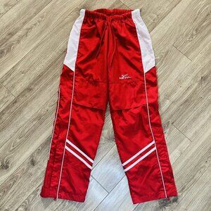 Vintage Kewl Youth (10-12) Trackpants Red Activewear Old school Wind Sport Pants